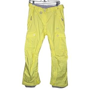 Nike Snowboarding Pants Womens Small Yellow‎ Cargo Ski Snowboard Outdoor Winter